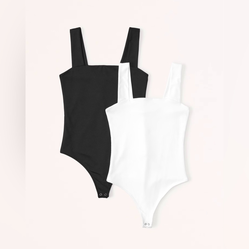 Abercrombie & Fitch Seamless Square Neck Bodysuit In White Size L
